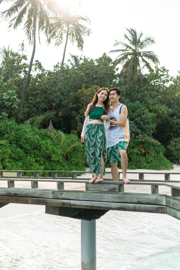 J & H Honeymoon Portrait at Kuramathi Maldives — photographed at Kuramathi Island Resort, Alifu Alifu (North Ari) Atoll — frame 9