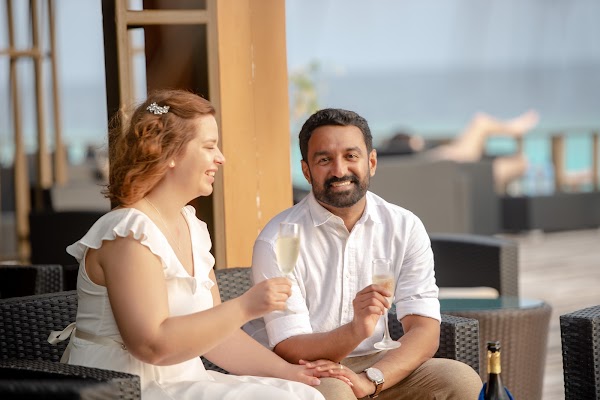 J & Y Honeymoon Portrait at Eriyadhu Island Resort — frame 9