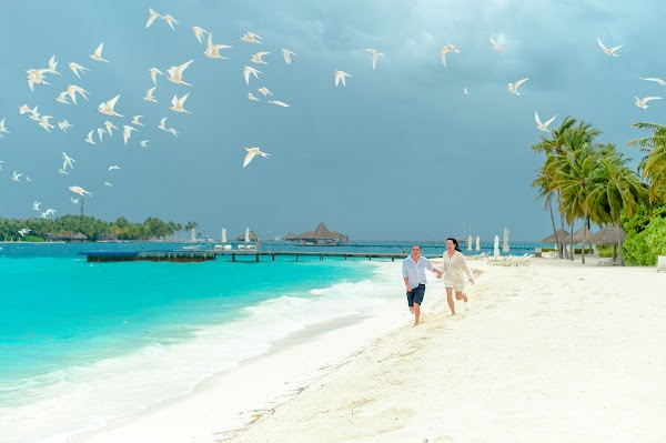 J & L Honeymoon Portrait at Conrad Maldives Rangali Island — frame 6