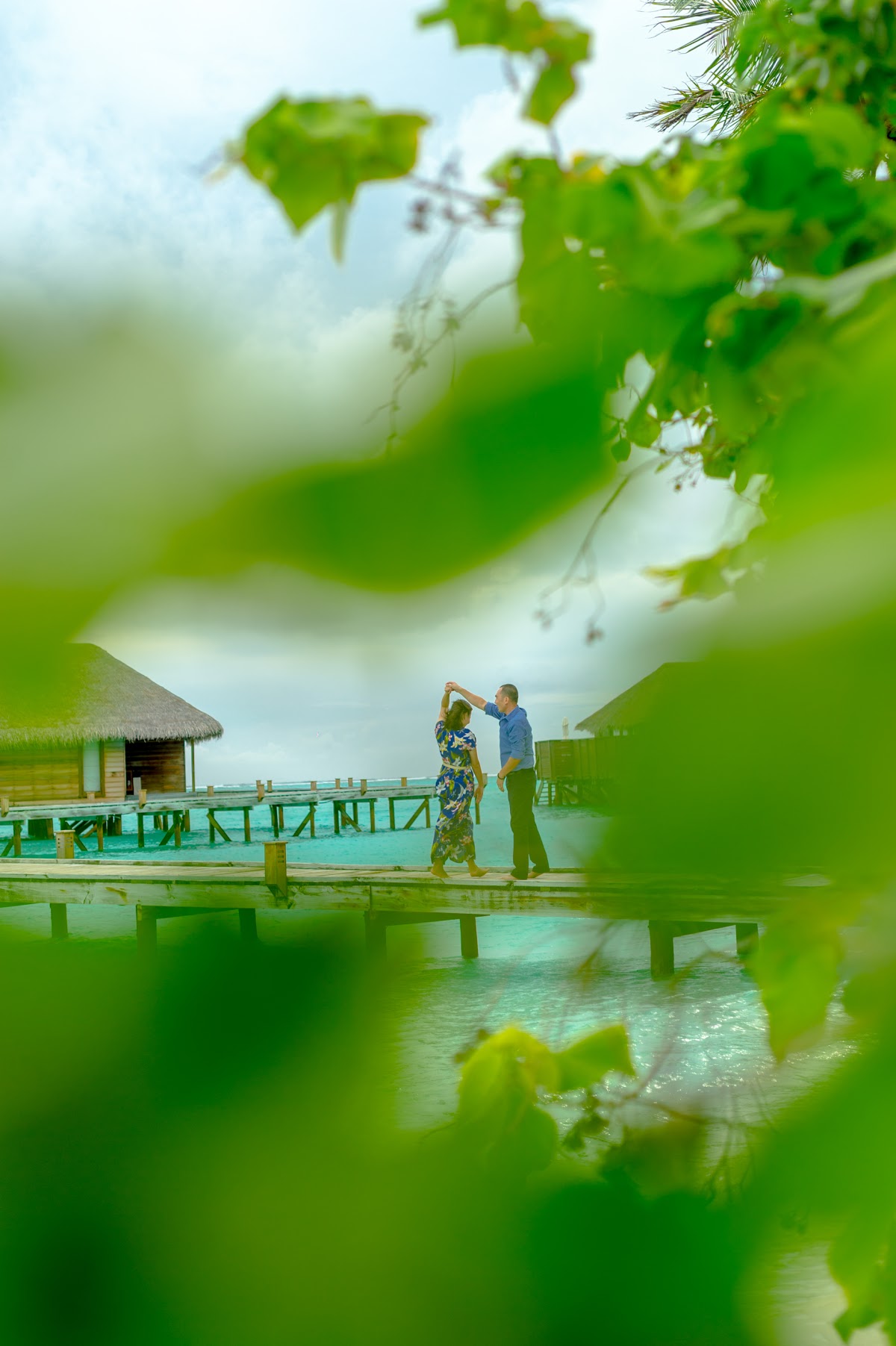 J & L Honeymoon Portrait at Conrad Maldives Rangali Island — frame 9