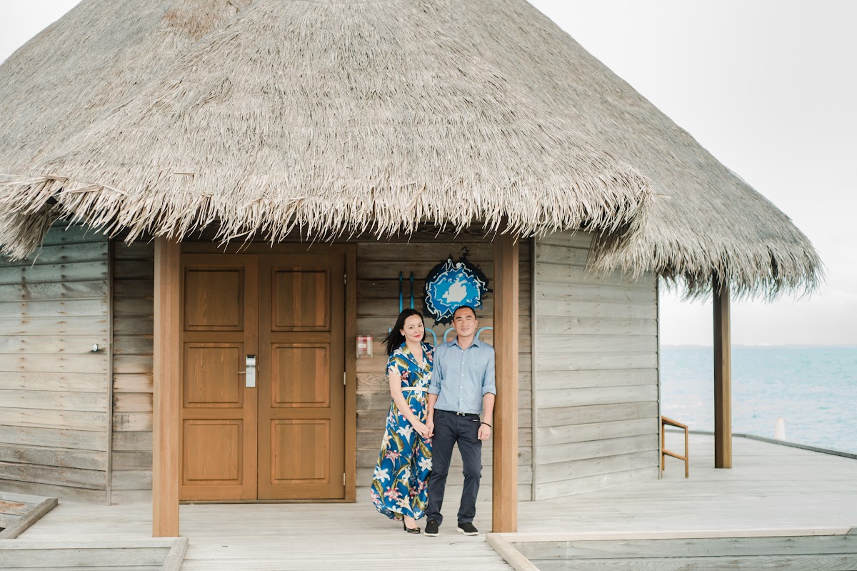 J & L Honeymoon Portrait at Conrad Maldives Rangali Island — frame 16