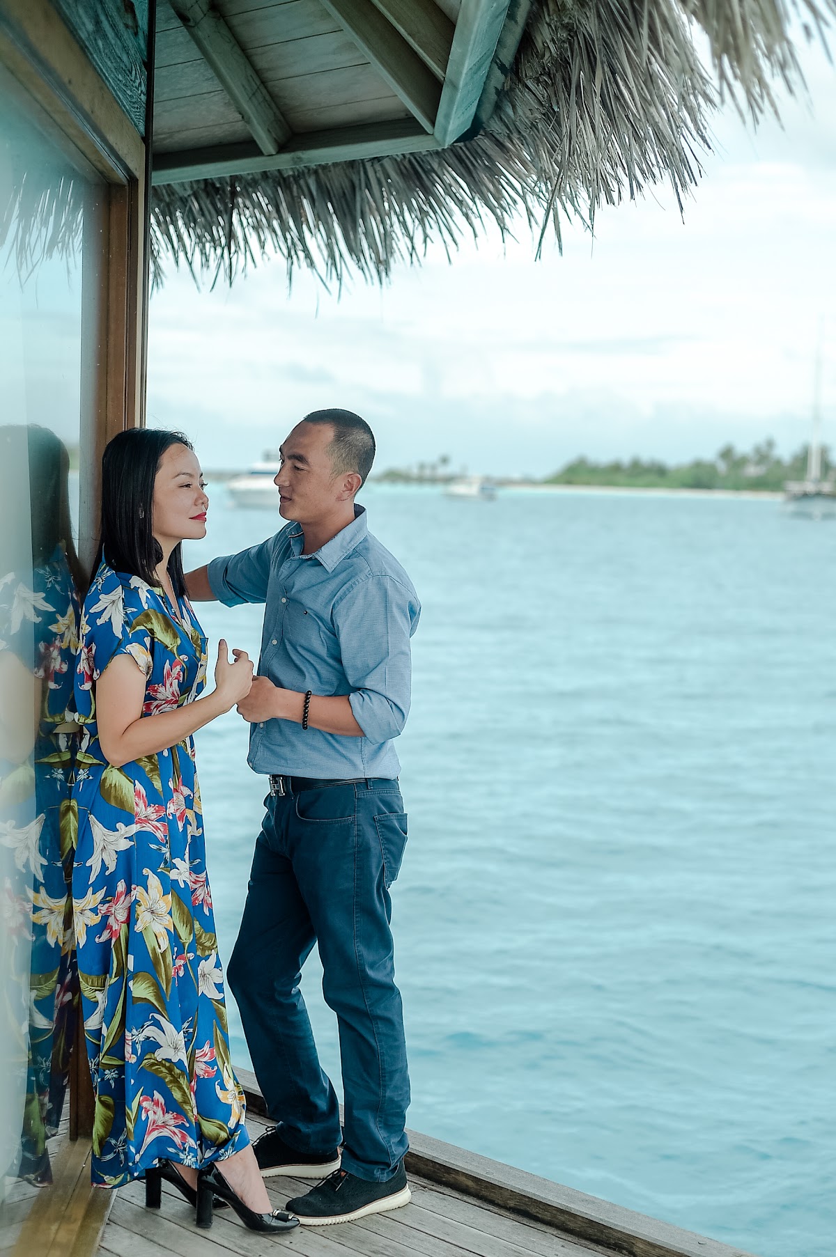 J & L Honeymoon Portrait at Conrad Maldives Rangali Island — frame 13