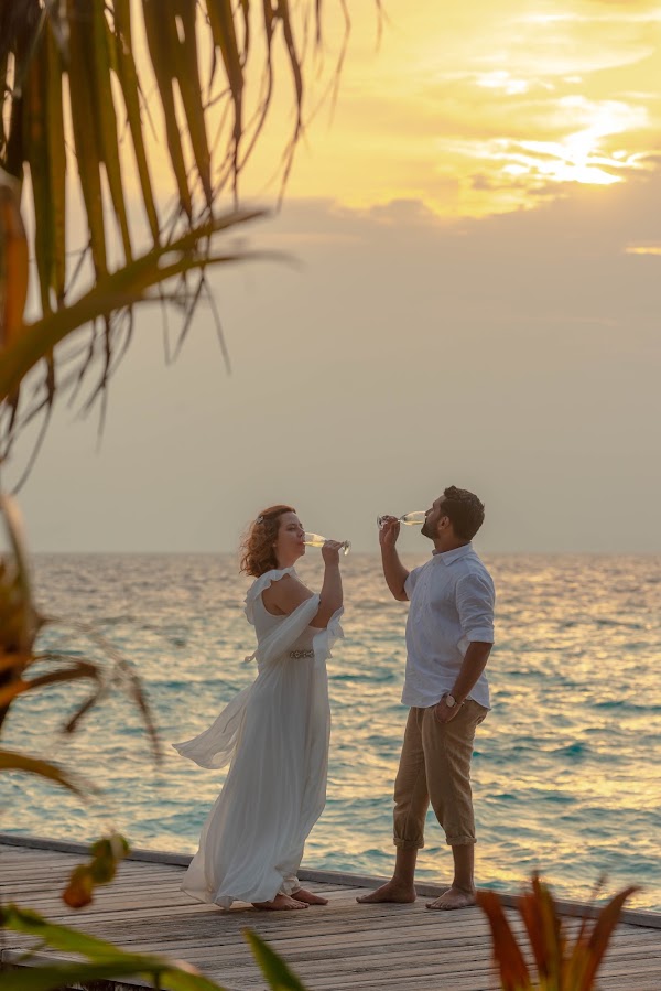 J & Y Honeymoon Portrait at Eriyadhu Island Resort — photographed at Eri Maldives, Kaafu (Malé) Atoll — frame 8