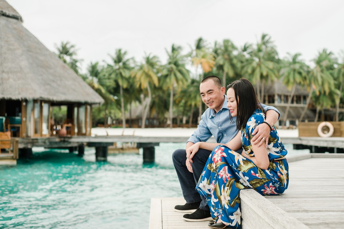 J & L Honeymoon Portrait at Conrad Maldives Rangali Island — frame 14